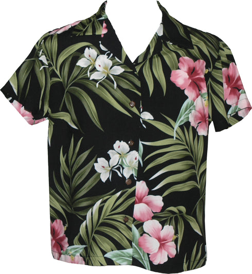 RJC Womens Pale Hibiscus Orchid Fitted Blouse